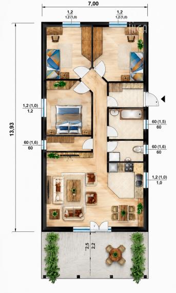 MAĎARSKO - GONC NOVOSTAVBA 4 IZBOVÉHO RD 100 M2, POZEMOK 852 M2